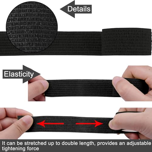 BQTQ 168 Rolls Elastic Adhesive Tape 1 Inch Self Adherent Bandages(Black) - color: Black, size: 1 Inch