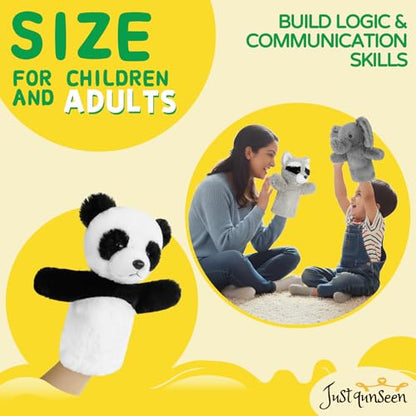 Soft Animal Hand Puppet Preschool Learning Toy Washable Black White Stuffed Story Time Family Fun Interactive Role Play Gift Panda - color: Panda