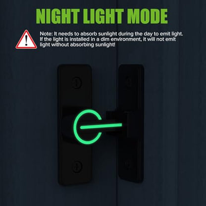 Barn Door Lock Hardware, 90 Degree Flip Latch Privacy Lock, Luminous-2PCS | Heavy Duty Zinc Alloy Sliding Barn Door Latch for Bathroom, Bedroom, Closet, Garage, Shed and Gate - color: Luminous-2PCS