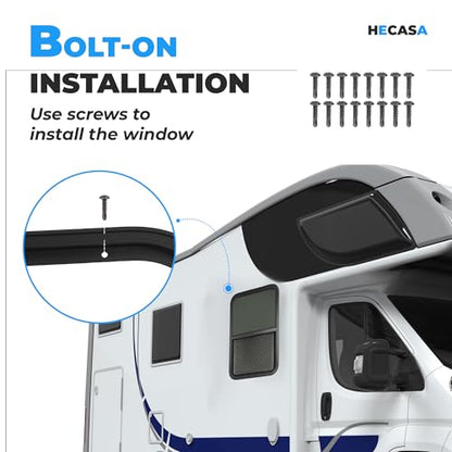 HECASA 24" W x 36" H RV Window w/Trim Ring Vertical Slide RV Window - size: 24" W x 36" H