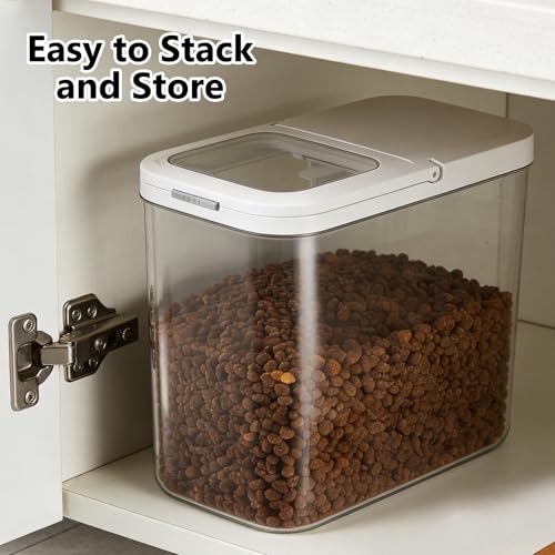 YEXEXINM Pet Food Storage Container with Lid & Scooper 10-15lbs/12L Dog Food Storage Container Clear Airtight Cat Food Storage Container BPA Free Dog Treat Container Store Dry Food for Pantry Kitchen