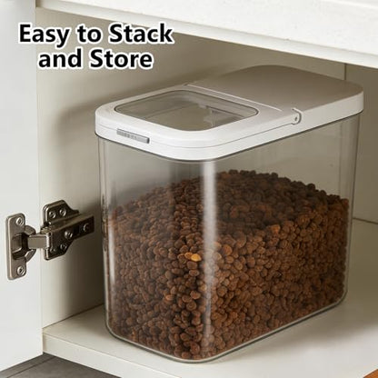 YEXEXINM Pet Food Storage Container with Lid & Scooper 10-15lbs/12L Dog Food Storage Container Clear Airtight Cat Food Storage Container BPA Free Dog Treat Container Store Dry Food for Pantry Kitchen