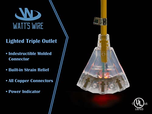100 ft 10 Gauge Extension Cord - Outdoor Extension Cord - Watt's Wire - size: 100 Ft
