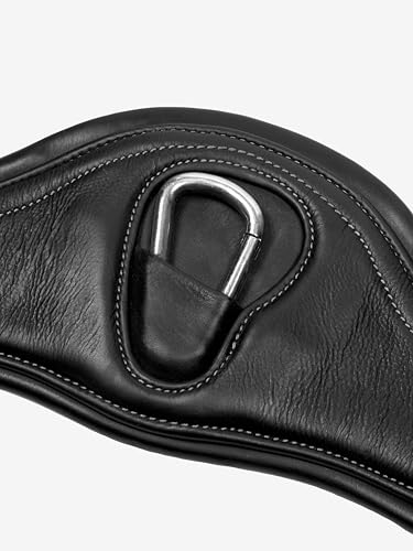 LeMieux Gel-Tek Anatomic Jumping Girth - Contoured Shape - Dynamic Gel and Ultra Soft Leather - color: Black, size: 105cm/42"
