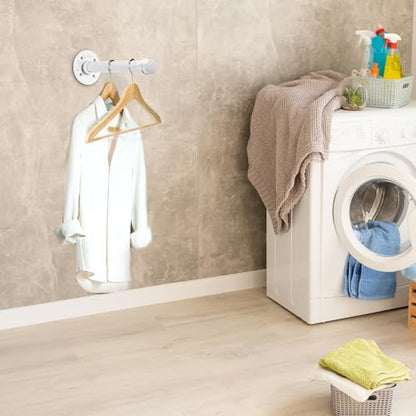 Sumnacon Wall Mounted Clothes Rack for Wardrobe, 2Pcs 8 Inch, White - color: White, size: 8 Inch