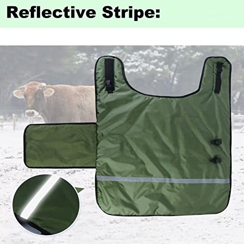 Calf Blanket Calves Warm Clothes Calf Saver Coat, Sheep Goat Blanket, for Keep Cows Goats Sheeps Warmming, Thickened Belly Protection,1PCS - color: Green 1Pcs