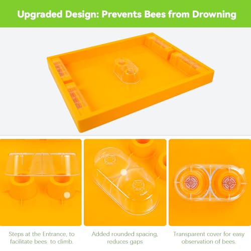Bee Feeder Top Feeder for Langstroth 10 Frame Hive, 6-Channel 1.2 Gallon Beekeeping Feeder for Wet and Dry Feeding, for Backyard, Apiary or Commercial Hives, Bee Watering Station - size: 1 pcs