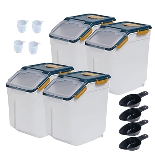 Airtight Flour Storage Container, 25lb 4Pack Blue - color: Blue 4Pack