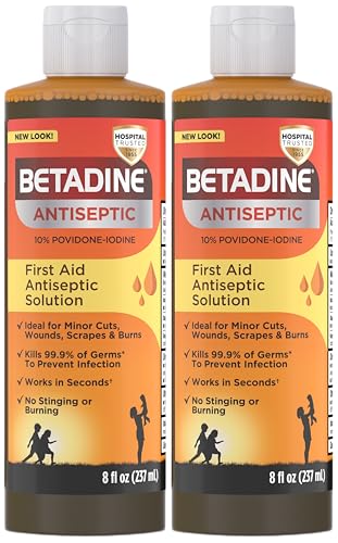 Betadine Antiseptic Povidone Iodine Solution 8 Fl Oz, 2 Pack - size: 8 Fl Oz (Pack of 2)
