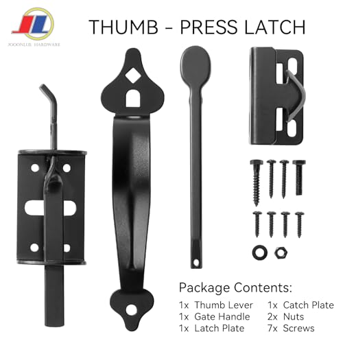 Thumb Latch, Cast Iron Gate Latch Set, Black - size: Thumb