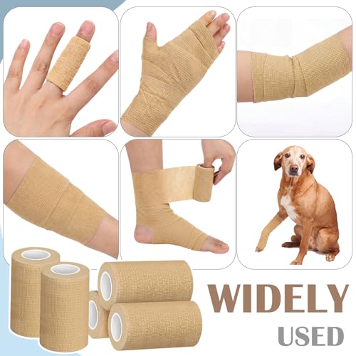 Treela 64 Pack 3" X 5 Yards Self Adhesive Bandage Wrap Beige - color: Beige, size: 3 Inch X 5 Yard