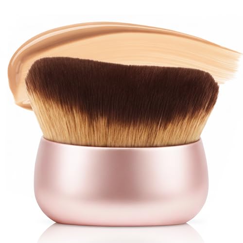 Streak-Free Kabuki Self Tanner Brush, Large Body Makeup Brush,Soft Dense Body Brus h for Self Tanner, Vegan Tanning Brush for Self Tan, Even Coverage, Ideal for Mousse, Lotion & Bronzing Foam, Pink - color: Pink