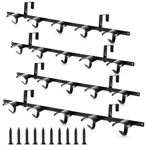 4 Pack Horse Tack Bridle Hooks,Heavy Duty 5 Spot Wall Mounted Detachable Bridle Rack with Hook Horse Bridle Rack Stall Hanger for Hanging Horse Bridles, Halters, Reins