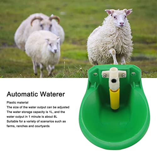 banapoy Automatic Livestock Water Bowl, 1L Capacity Plastic Sheep Drinking Bowl Goat Water Dispenser, Adjustable Water Volume, Farm Feeding Water Bowl for Cow Dog Horse, banapoyd82s5hnxk0