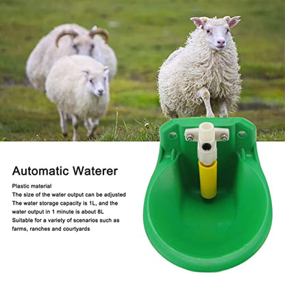 banapoy Automatic Livestock Water Bowl, 1L Capacity Plastic Sheep Drinking Bowl Goat Water Dispenser, Adjustable Water Volume, Farm Feeding Water Bowl for Cow Dog Horse, banapoyd82s5hnxk0