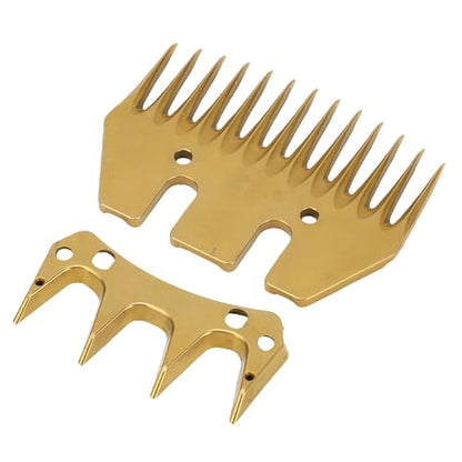 Generic Sheep Shears Replacement Blades, Gold 13 Straight Tooth 7mm Spacing, Electric Sheep Clipper Blades for Wool Shearing Farm
