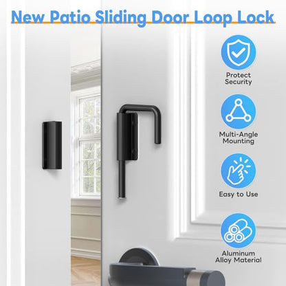 Sliding Door Loop Lock Latch, 2-3/8 Inch Barn Door Lock Black 1PC - color: Black-1 Pc