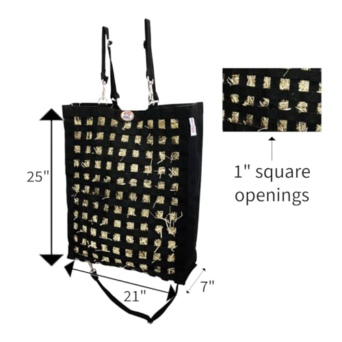 Ultra Slow Feeder Horse Hay Bag with Super Tough Bottom and 6 Month Warranty - color: Hunter Green