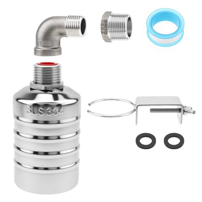 Float Valve Automatic Water Level Control Water Float Valve 1/2 to 3/4in | 304 Stainless Steel Water Float Valve for Water Tank, Livestock Trough - style: Style 5