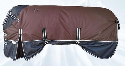 Majestic Ally 600 D Ripstop Nylon Horse Turnout Blanket, Waterproof, Heavyweight, Rain and Weather Resistant, 250 GSM (Brown Black, 74 - Inch) - color: Brown Black, size: 74 - Inch