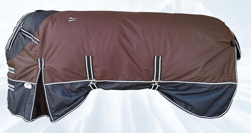 Majestic Ally 600 D Ripstop Nylon Horse Turnout Blanket, Waterproof, Heavyweight, Rain and Weather Resistant, 250 GSM (Brown Black, 80 - Inch) - color: Brown Black, size: 80 - Inch