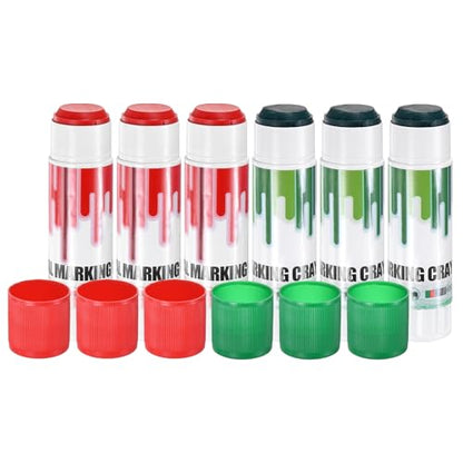 M METERXITY 6-Pack Livestock Marker, 11.6 Cm/4.6 Inches Medium Animal Crayons for Pig/Cattle/Cow/Sheep Supplies, Farming Livestock Marking Crayons [Red/Green] - color: Red/Green