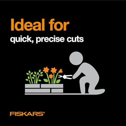 Fiskars 6" Non-Stick Pruning Snips, Resin-Resistant Garden Scissors, 2-Pack | Garden Shears for Weeds, Flower Buds & Small Plants, Steel Blades Stay Sharp, Easy Action Spring, SoftGrip Handles - style: Non-Stick Snips (2-Pack)