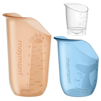 Maymom Drinking & Infant Feeding Cup Set, Training Kit for Newborns Elder Dysphagia Care, 30mL(1oz) Feeding Cup, 100mL (3oz) & 300mL (10oz) Nosey Cup - size: 30/100/300mL