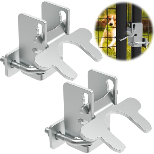 Kennel Gate Latch Butterfly Latch Kennel Gate Latch for 1-3/8'' Chain Link Dog Kennel Gate Latch for Kennel Gate Frame, with U-Bolt & Nuts (2 Pack)