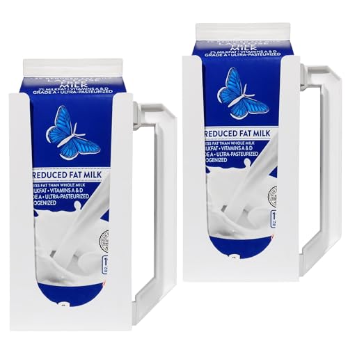 Carton Caddy XL Half Gallon Milk Carton Holder with Handle, Juice Box, Soda Bottle and Milk Half Gallon Holder with Handle, Rust Free, Dishwasher Safe, Reusable, Easy to Clean, Ergonomic (2 Pack) - size: 2 Pack