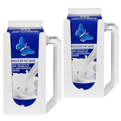 Carton Caddy XL Half Gallon Milk Carton Holder with Handle, Juice Box, Soda Bottle and Milk Half Gallon Holder with Handle, Rust Free, Dishwasher Safe, Reusable, Easy to Clean, Ergonomic (2 Pack) - size: 2 Pack