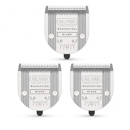 5 in 1 Replacement Blade Compatible with WAHL Bravura Chromado Creativa - color: 3 Pack Silver