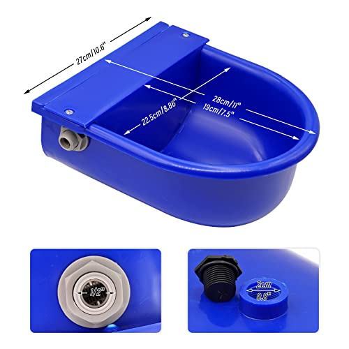 MINYULUA Automatic Heated Dog Water Bowl 2.5L Large Capacity Livestock Waterer Outdoor Pet Thermal-Bowl Drinking Bowls for Dogs Horse Cattle Cow Goat Pig Animal - color: dark blue