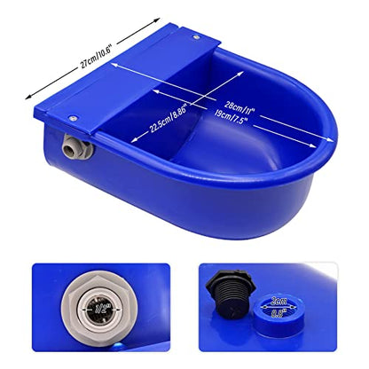 MINYULUA Automatic Heated Dog Water Bowl 2.5L Large Capacity Livestock Waterer Outdoor Pet Thermal-Bowl Drinking Bowls for Dogs Horse Cattle Cow Goat Pig Animal - color: dark blue