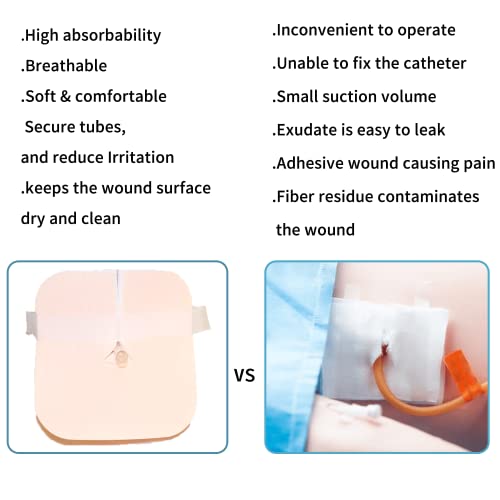 Dimora Fenestrated Foam Dressing, Non-Adhesive Tracheo Pads 4"x4" 10 Packs, Tracheostomy Supplies Hydrophilic Highly Absorbent Soft Wound Dressings, Secure Tubes and Absorb Leakage - size: 4“x4" 10 packs
