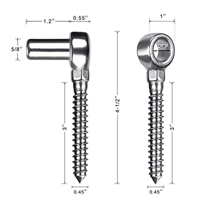 Insaga Cast 304 Stainless Steel Heavy Duty Gate Hinges, 2Pack Gate Hinges Heavy Duty, M12 Hook and Eye Hinges, Partial Thread Gate Bolt Hook, Wood Gate Hinge for Farm, Fence Gates - color: M12 Hook and Eye Hinge-2Pair