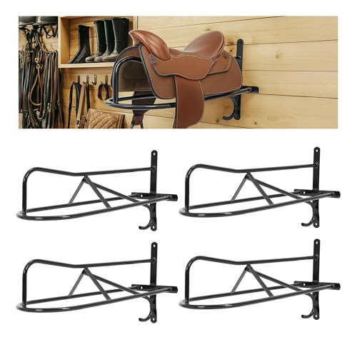 4Pcs Saddle Rack Wall Mounted 22.3 x 11.1 x 8.6 Inch for Horse - size: 4Pieces