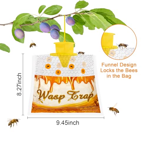 6 Pack Disposable Wasp Traps Outdoor Hanging Bags - size: 6 Pack