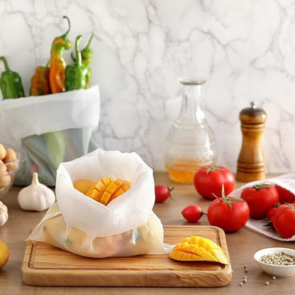 3 Pack Nut Milk Bag, Nylon Cheese Cloth Bag for Straining, 9.5"x14" | Reusable Strainer, Food-Grade, Fine Mesh, for Cold Brew Coffee, Greek Yogurt, Tea and Juice