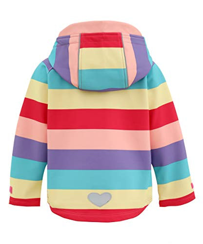 M2C Girls Hooded Fleece Lined Windproof Softshell Windbreaker Jacket - color: Stripe Purple, size: 2T