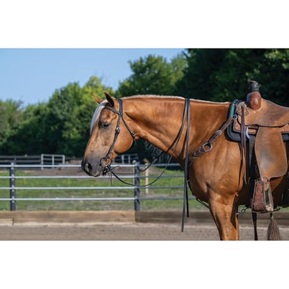 Weaver Leather Black Latigo Leather Headstall - style: Straight Browband