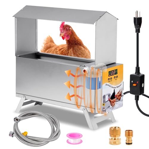 1.5 Gallon Heated Chicken Waterer Freeze Proof for Winter
