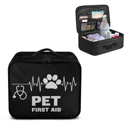 Pet First Aid Bag Empty Travel Rescue Pouch Medical Bags First Responder Storage Compact Medicine Bag for Car Home Office Kitchen Outdoor - color: Pet