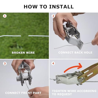 Electric Fence tensioner, High tensile Wire Fence tensioner for Farm 10pcs - color: SILVER, size: 10 pcs