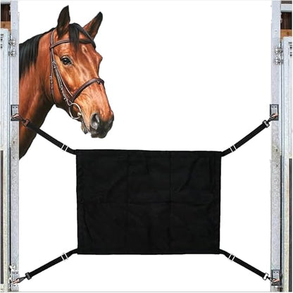 Horse Stall Gate - Aisle Guard Barrier | Adjustable Straps Door, Stable Pasture Partition, Equestrian Center Restraint, Riding Show Venues, Boarding Facilities, Heavy Duty Safety Mesh