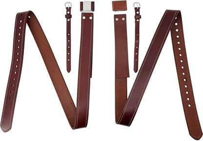 Jeereal Western Saddle Replacement Fender, Stirrup Leathers Pair with Hobble Straps, Stainless Steel Blevin Buckles - size: Full
