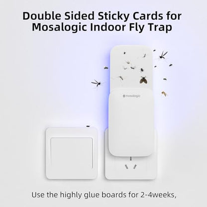 Mosalogic Indoor Fly Trap Refill Glue Cards, Double Sided Sticky Cards Replacement for UVLA1001 Fly Insect Trap - 5Pack - size: 5Pack Double-Side