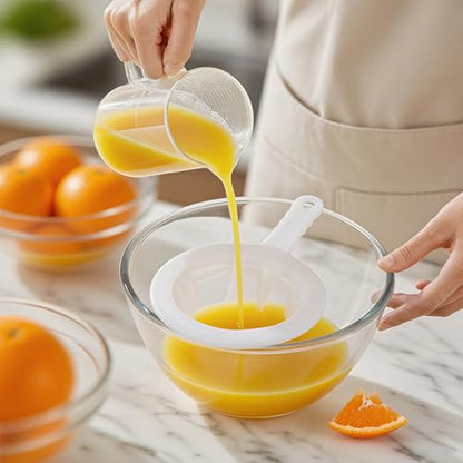 Quacc Nylon Fine Mesh Strainer Plastic Net Strainer 200 Mesh Kitchen Sieve Filter with Handle Hook Food Filter for Tea, Coffee, Nut Milk, Juice