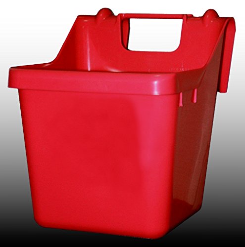 Fortiflex Hook Over Fence Feeder for Dogs/Cats and Horses, 16-Quart, Red