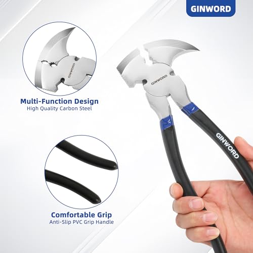 Fencing Pliers,10.4 Inch Multi Fence Tool,Hammer Head, Wire Cutter Heavy Duty Fence Pliers,Nail Puller Pliers,Staple Puller,Fence Cutting Tools